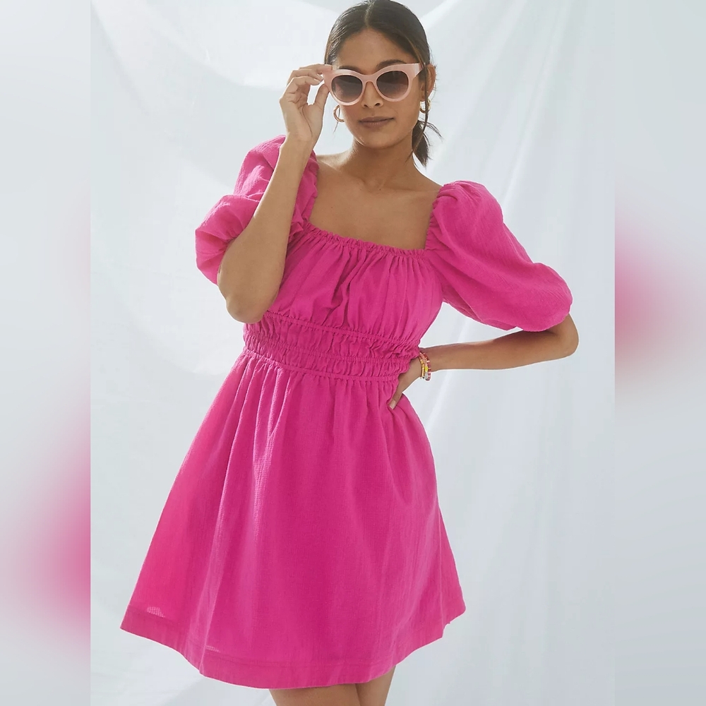 Anthropologie Maeve Pink Mini Dress